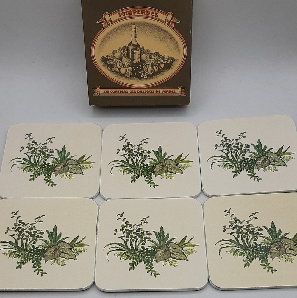 Vintage Country Life by Pimpernel 6 Coasters 863 Indoor Gardens Original Box